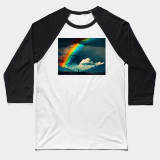 Abstract Rainbow Landscape Baseball T-Shirt